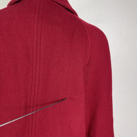 East 5th Wool Blend Pea Coat Womens Red Size Med Front Pockets Old Money Stylish - Picture 5 of 11